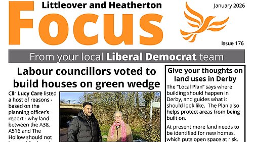 Front page of Littleover and Heatherton January 2026 Focus newsletter