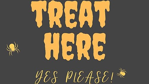 Halloween OK to trick or treat here poster