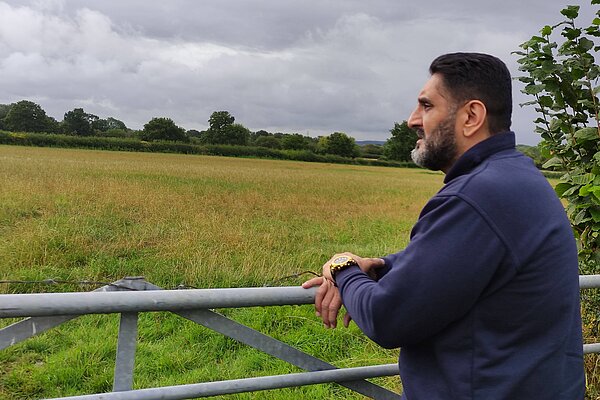 Ajit Atwal looking at the land on Moorway Lane to have houses built on it