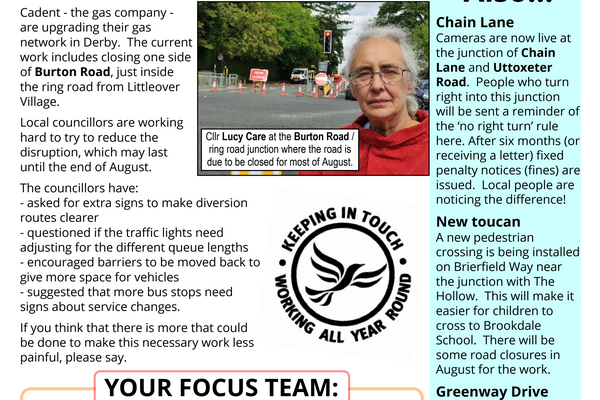 August 2026 Littleover and Heatherton Focus newsletter back Page (four)