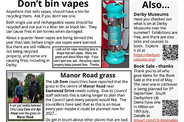 June 2026 Littleover and Heatherton Focus newsletter Back Page (four)