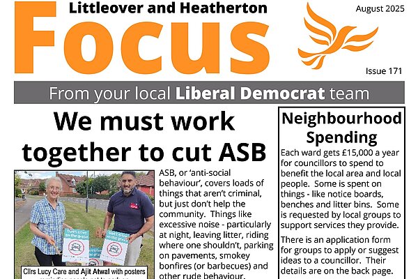Image of August 2025 edition of Littleover Focus newsletter front page