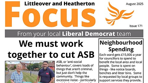 Image of August 2025 edition of Littleover Focus newsletter front page