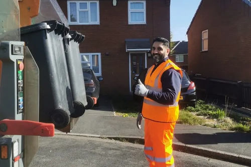 Lib Dem Cllr Ajit Singh Atwal Helping Bin Crews On Their Rounds