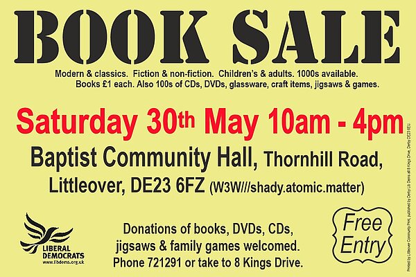Poster for book Sale on 30th May