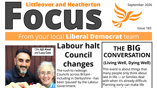 Sept 2026 Littleover and Heatherton Focus newsletter Front Page
