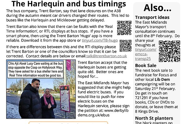 Back page of Littleover and Heatherton January 2026 Focus newsletter