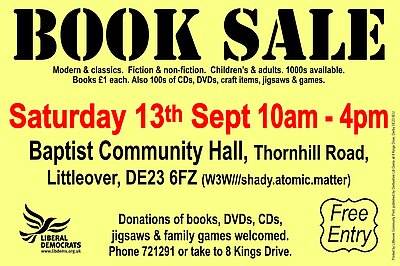 Book Sale Saturday 13th September 2025 poster